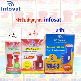 หัวรับสัญญาณดาวเทียม LNBF INFOSAT (Universal) ระบบ KU-band รุ่น 2ขั้ว/4ขั้ว/8ขั้ว