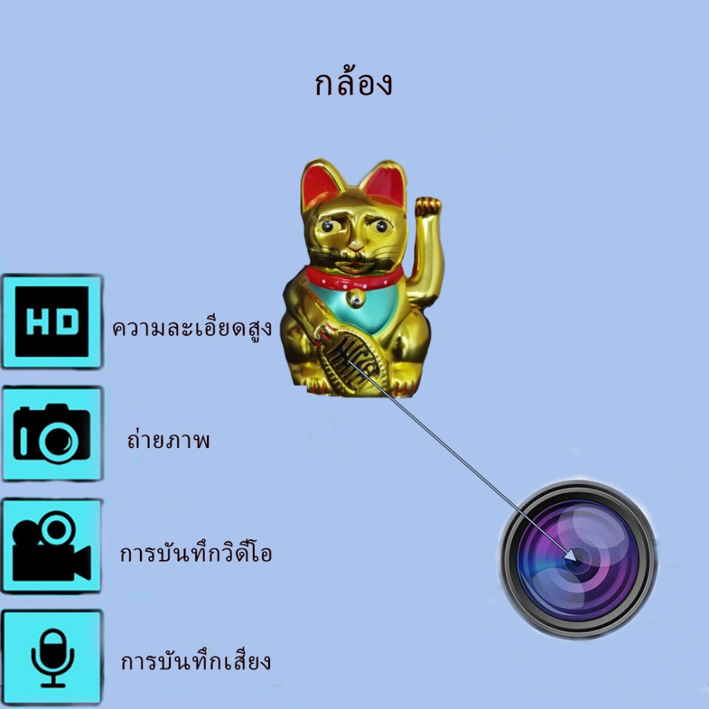 กล้องวงจรปิดไร้สายเรียกรับเงินแมวกล้องไม่ได้ใช้อุปกรณ์กล้องวงจรปิดเครือข่ายไม่มีการตรวจจับ HD 1080P