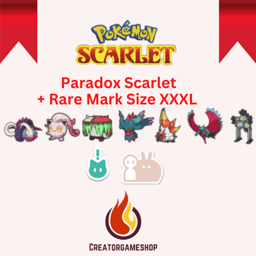 Pokemon Scarlet and Violet Exclusive Paradox Scarlet with Rare Mark + Jumbo Mark
