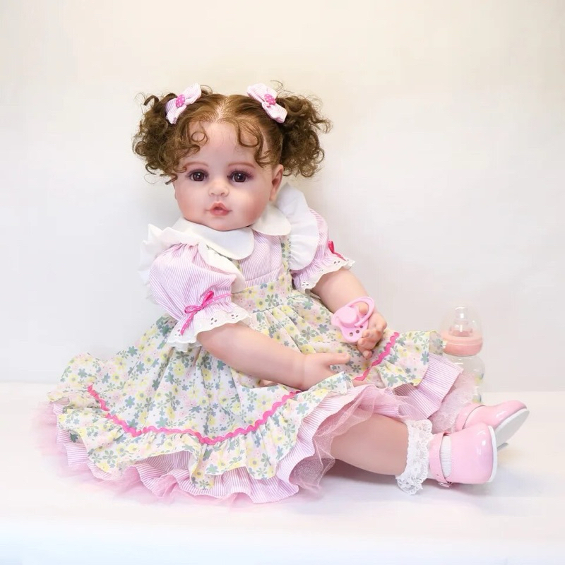 28.shopตุ๊กตาเด็กผู้หญิงซิลิโคนนิ่ม61cm ตุ๊กตาเสมือนเด็ก รีบอร์นเบบี้
