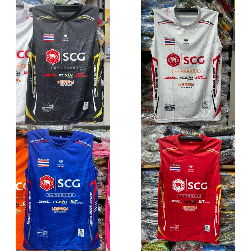 เสื้อบาสแขนกุดSCG เสื้อกีฬาพิมพ์ลาย ไซส์ S M L XL 2XL 3XL