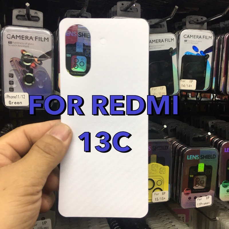 ฟิล์มกันรอยหลัง เคฟล่า Redmi13C ฟิล์มกันรอยด้านหลังโทรศัพท์ กันรอยขีดข่วน พร้อมส่งในไทย