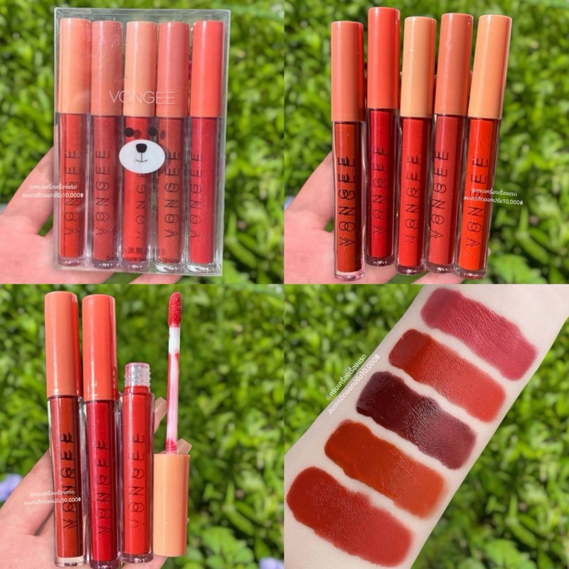 เซ็ตลิป​ ลิป ลิปกันน้ำ Vongee Lipstick 5 แท่ง 5 สี โทนอิฐ รูปที่ 2