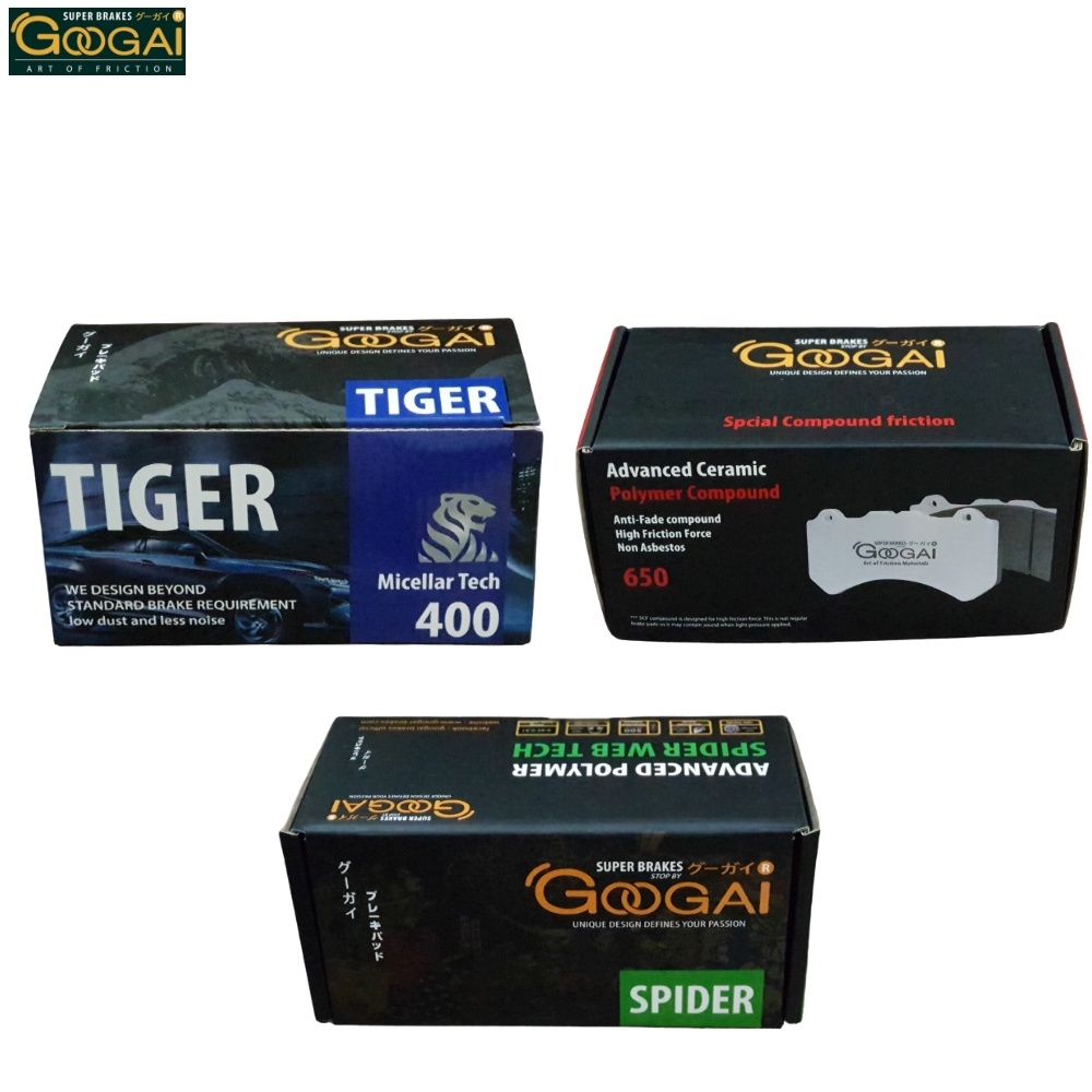 GOOGAI ผ้าเบรค (หน้า) TOYOTA HILUX TIGER 4WD, SPORT RIDER 4WD ปี 1999-2004 HILUX 4WD SR-5, TIGER D4D