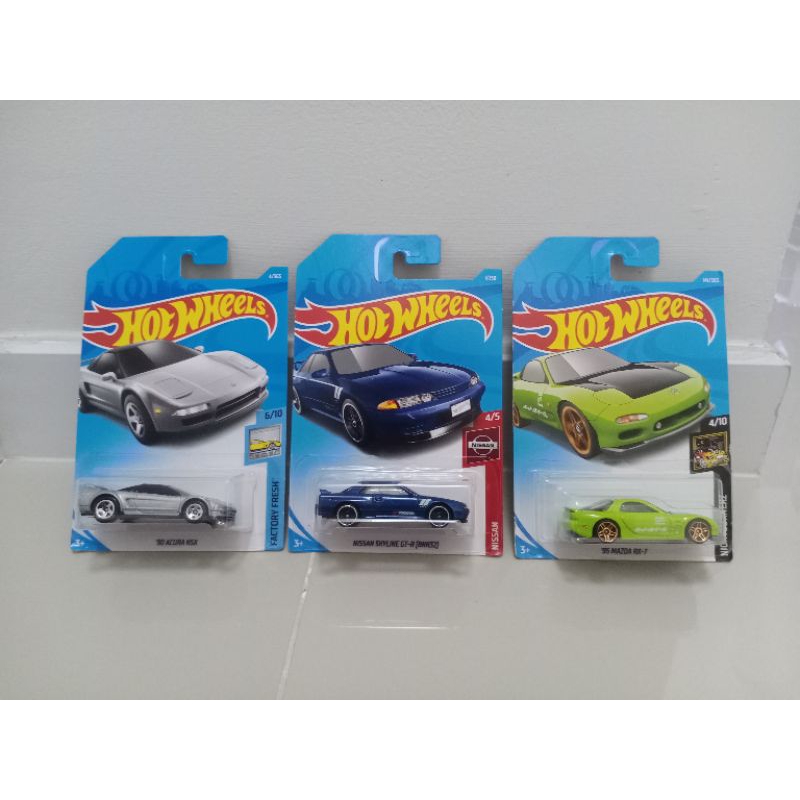 Hot wheels 3คัน skyline R32 mazdarx7 honda nsx