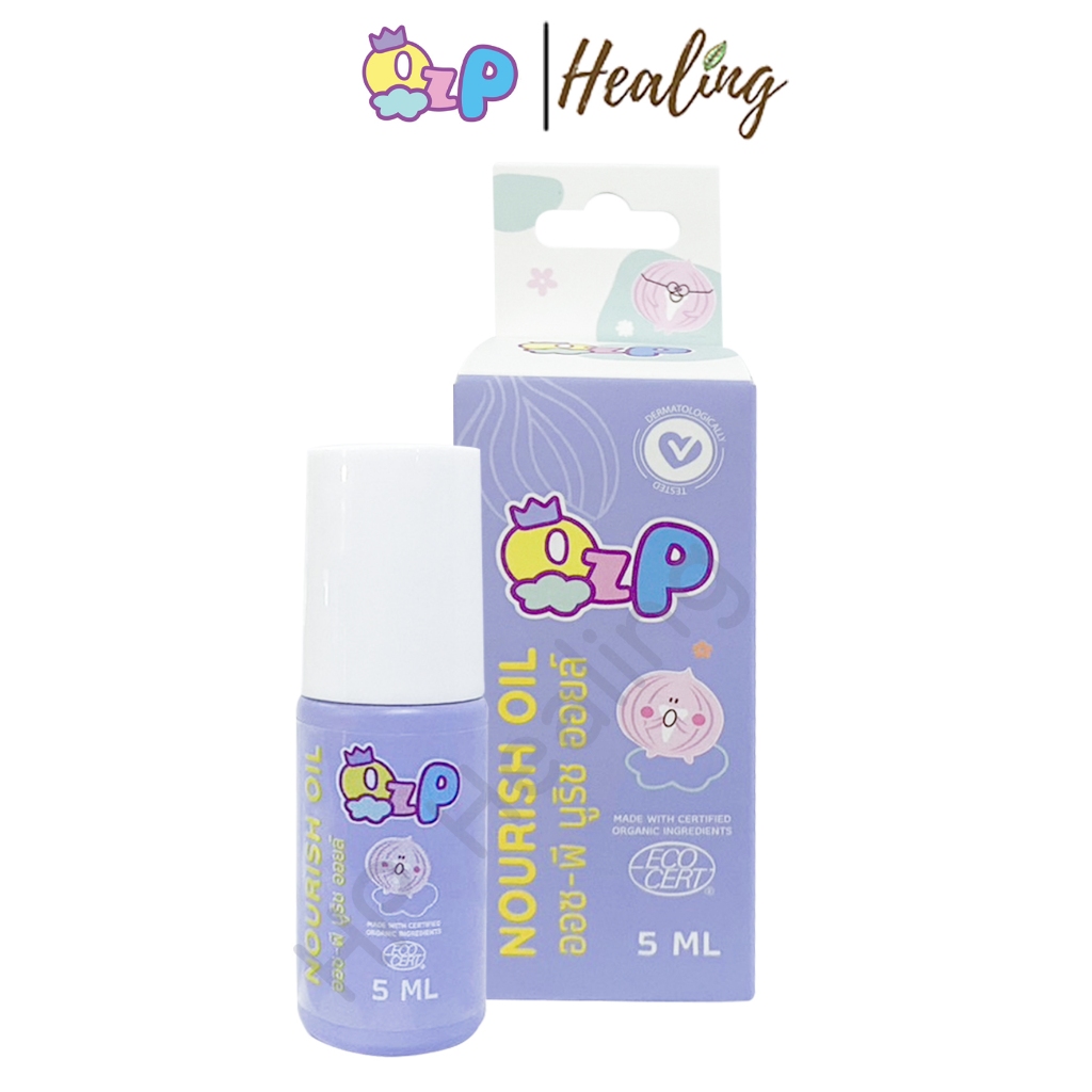 สินค้าแท้100% เข้าใหม่!!! oz-p OZP NOURISH OIL 5ml. น้ำมันหัวหอม ออซ-พี นูริช ออยล์  เพื่อลูกน้อย หอ
