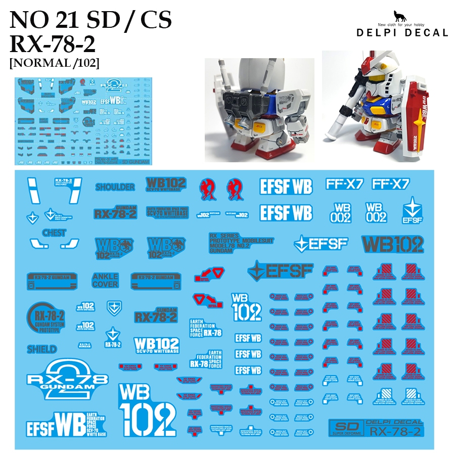 ดีคอลน้ำ [DELPI] 21 21N 21A RX-78-2 SD / CS Water Decal 21N 21A