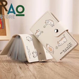 RAO Store พร้อมส่ง กระเป๋าใส่บัตร ลายน่ารัก ที่เก็บบัตรต่างๆ มี10/20/30ซอง ใส่บัตรแบบประกบหน้า-หลัง ขนาดเล็กพกพาสะดวก