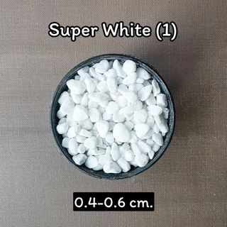 หินขาว super white (เบอร์ 1-7) น้ำหนัก 200กรัม , 500 กรัม และ 1 กิโลกรัม
