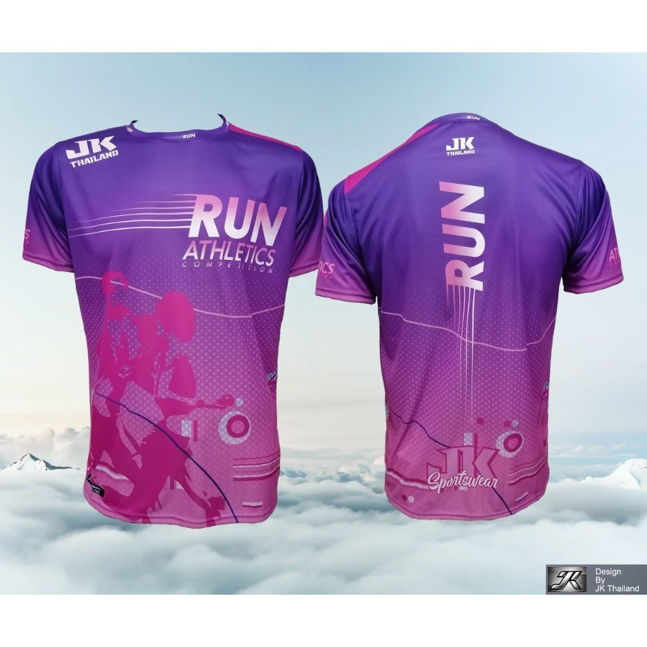 JK RUN3 เสือวิ่ง คอกลม กีฬา ป้องกันรังสี UV 80% แห้งเร็ว บอล นุ่มสบาย