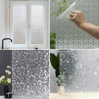 ฟิล์มติดกระจก สูญญากาศPVCและ สติกเกอร์ติดกระจก ฟิล์มติดกระจกบ้าน Glass sticker เครื่องดูดฝุ่นสามารถใช้ซ้ำได้บนกระจก
