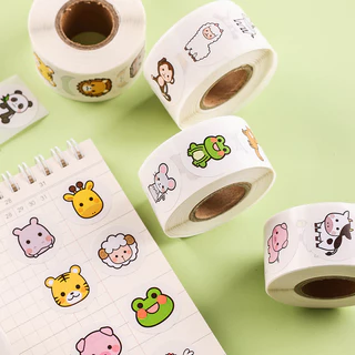 ( LY ) รวมลาย สติกเกอร์การ์ตูนสวนสัตว์ 500ชิ้น/ม้วน