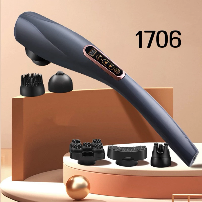 YT-1706เครื่องนวดคอนวดบาร์มัลติฟังก์ชั่นวดทั่วร่างกายค้อนไร้สายมือถือไฟฟ้านวดคอไหล่ 15 ปรับแรง + ไร้สายสะดวก
