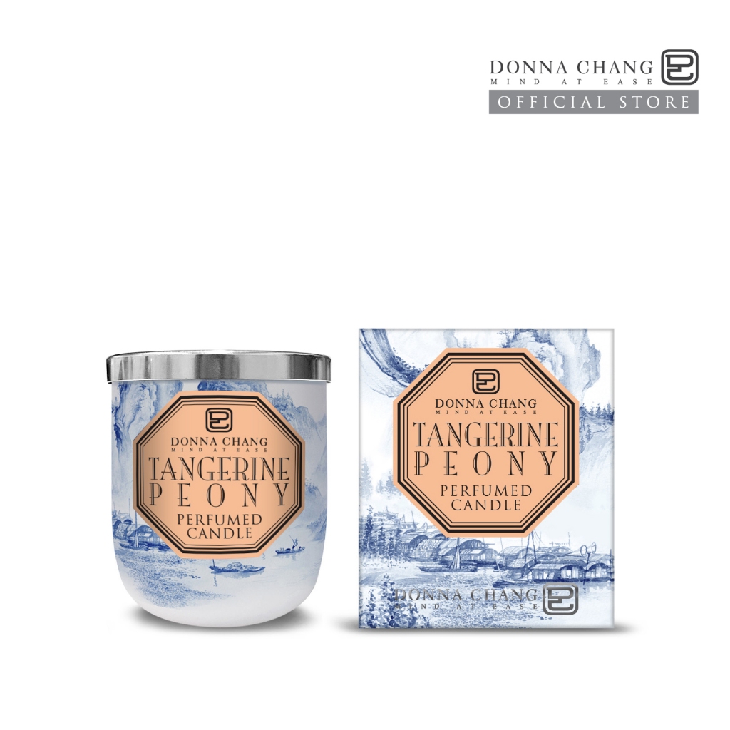 DONNA CHANG Tangerine Peony Perfumed Candle ดอนน่า แชง เทียนหอมกระจายกลิ่น น้ำหอมปรับอากาศ น้ำหอมบ้าน เทียนแก้ว