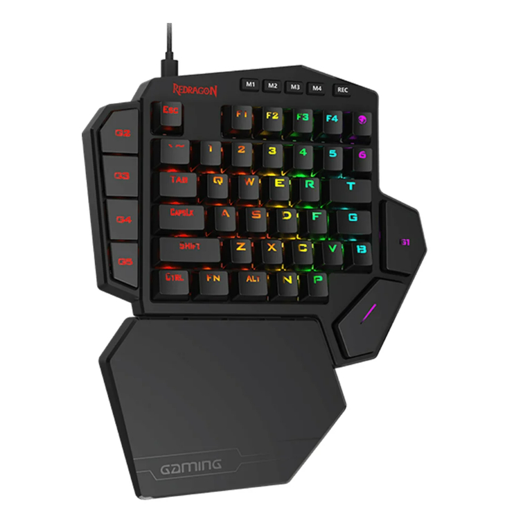 KEYBOARD (คีย์บอร์ด) REDRAGON K585 DITI (BLACK) (OUTEMU BLUE SWITCH - RGB LED - EN) ขนาด 279 x 228 x
