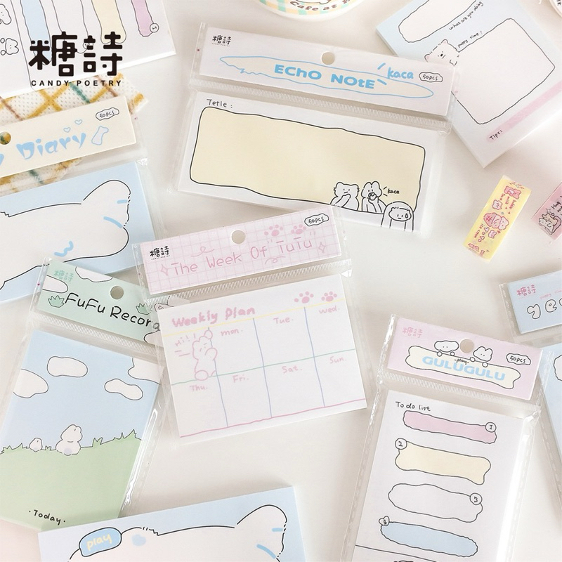 Candy poetry กระดาษโน้ต โพสอิทแพลนเนอร์พาสเทล น่ารักๆ planner