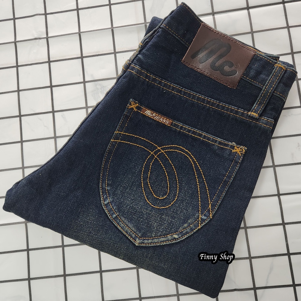 (ใหม่) กางเกงยีนส์ทรงกระบอก แม็ค Jeans ผ้าเดนิมยีนส์ สนิม ริมแดง กางเกงยีนส์ขากระบอกชาย