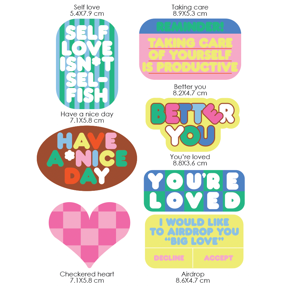 WGG CRAFT STUDIO | POSITIVE QUOTE JUMBO STICKER สติ๊กเกอร์ชิ้นใหญ่สำหรับติดตกแต่งกระเป๋าเดินทาง และโน๊คบุ๊ค