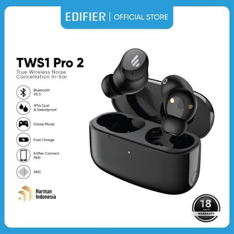 SALE Edifier TWS1 Pro 2 ส่งฟรี หูฟังบลูทูธไร้สาย earbuds หูฟังบลูทูธตัดเสียงรบกวน หูฟังเพลง เล่นเกมส