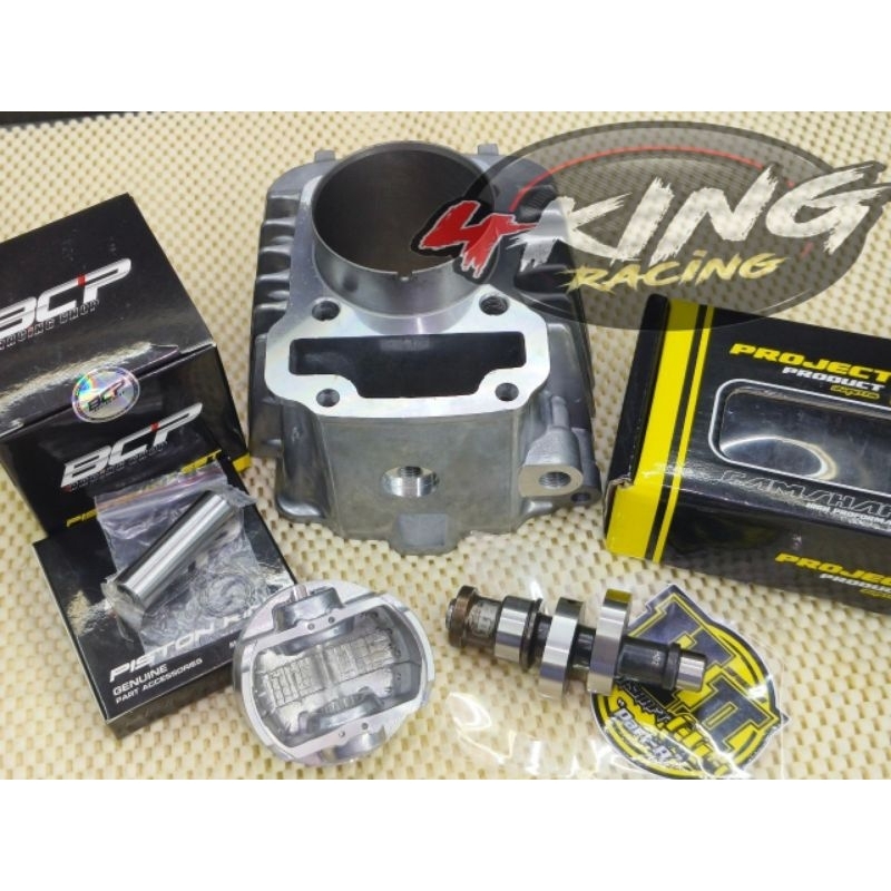 เสื้อสูบพร้อมลูกBCPหัวนูนแหวนสูงสลัก13 เวฟ110i53-54มิล+แครมช่างเฮงแท้