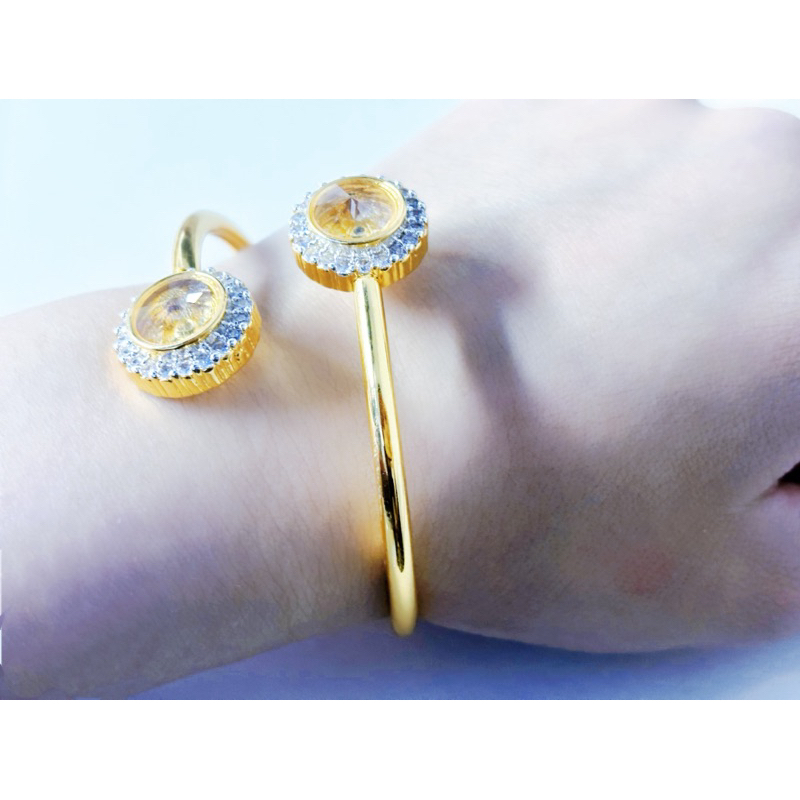 ชุบทอง 24k กำไลกังหันหมุนได้ นำโชค มงคล กำไลนำเข้า สร้อยข้อมือเพชร
