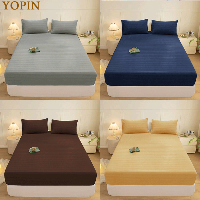 ผ้าปูที่นอน 5ฟุต ผ้าปูที่นอนสีพื้น 10 นิ้ว