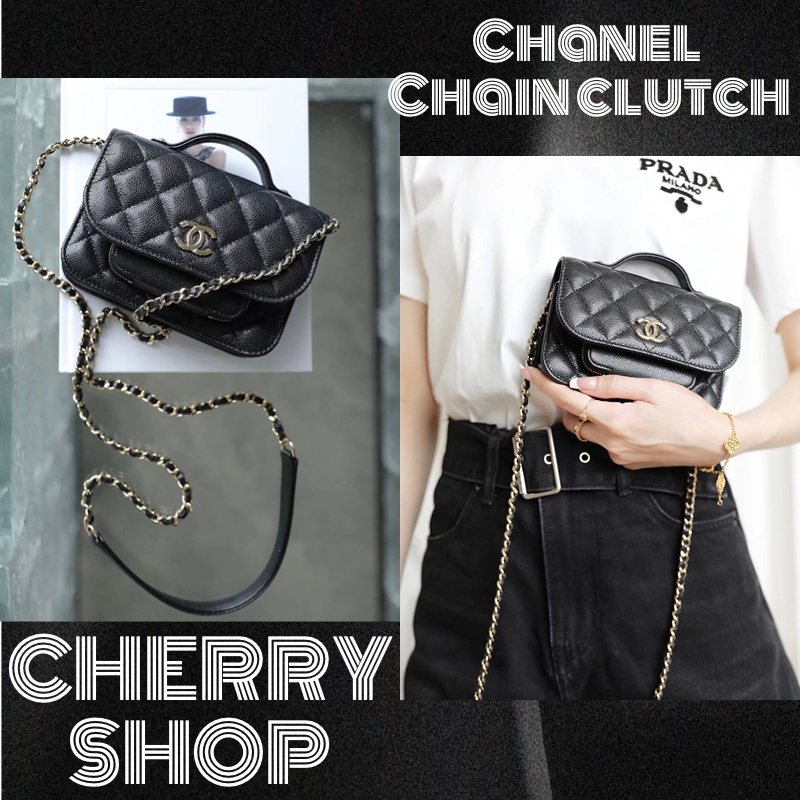 💯ชาแนล🍒Chanel Chain clutch bagก🍒ระเป๋าสุภาพสตรี/แมสเซนเจอร์/กระเป๋าสะพาย