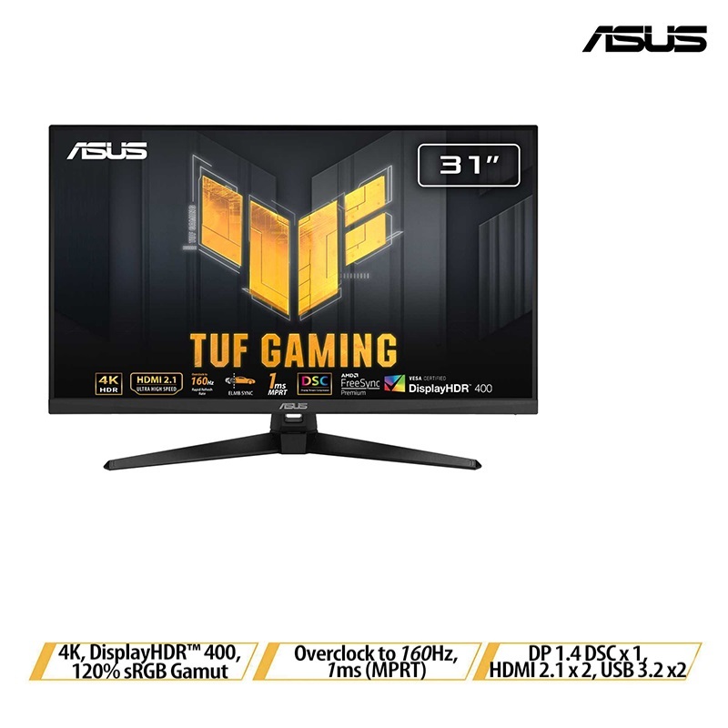 ASUS TUF GAMING VG32UQA1A 32" 4K HDR UHD, Freesync Premium™, ELMB Sync, sRGB 120%,  DisplayHDR™ 400 160Hz Gaming Monitor