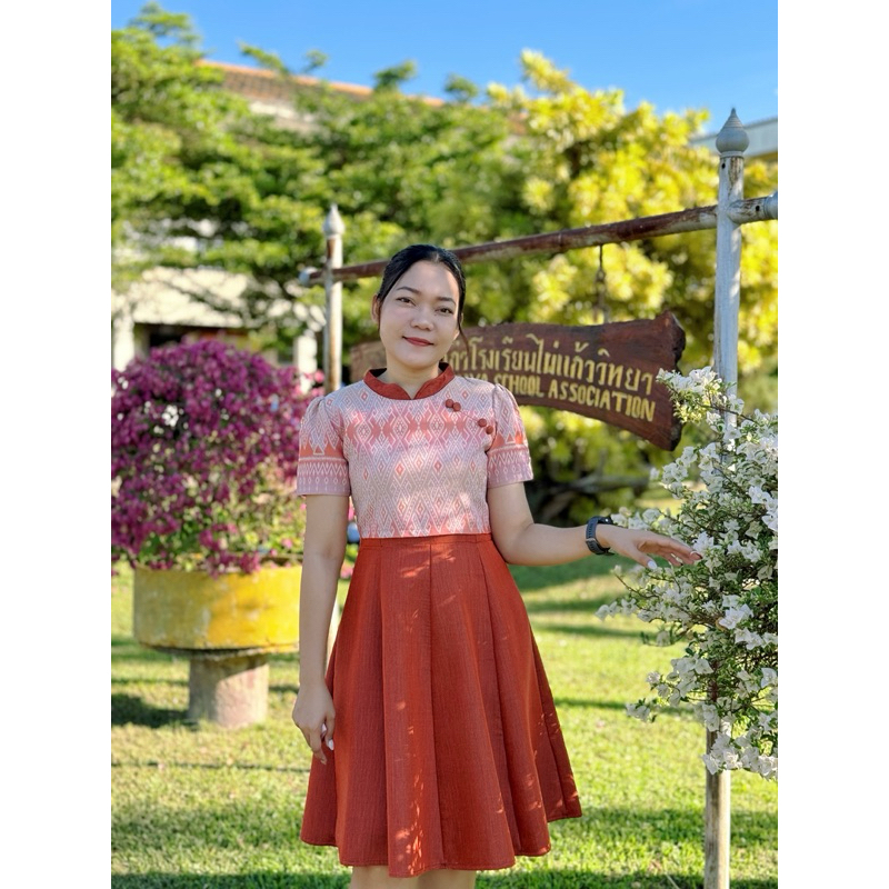 ชุดไทยผ้าทออัดกาวทั้งชุดL36/30/freeยาว39 ชุดไทยผ้าทออัดกาวทั้งชุดL36/30/freeยาว39