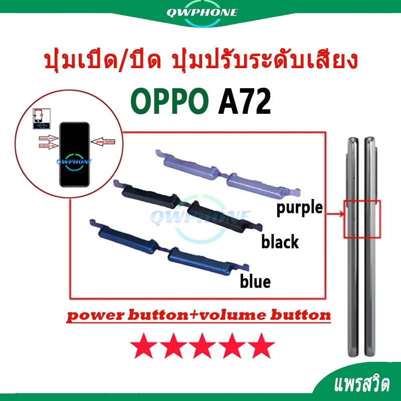 ปุ่มกดสวิทช์ด้านนอก OPPO A72 ปุ่มเปิด/ปิด ปุ่มปรับระดับเสียง Power button volume button oppoa72