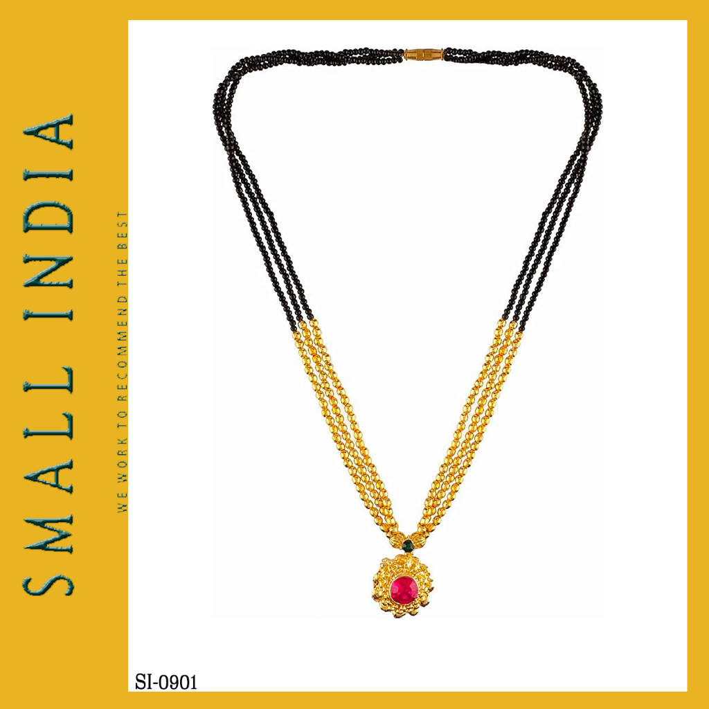 {**ส่งฟรี**} SMALL INDIA 🏵️ Gold Plated Mangalsutra 🏵️ Women Necklace