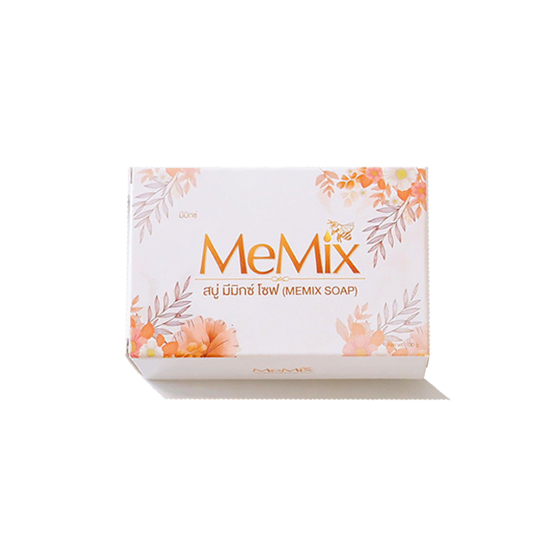 exp:10/69สบู่มีมิกซ์ สบู่รังนกน้ำผึ้งผสมกลูต้า ปรับผิวใส ริ้วรอยจางลง ปริมาณ  100 กรัม ใช้ได้นาน ละลายช้า (MEMIX SOAP)