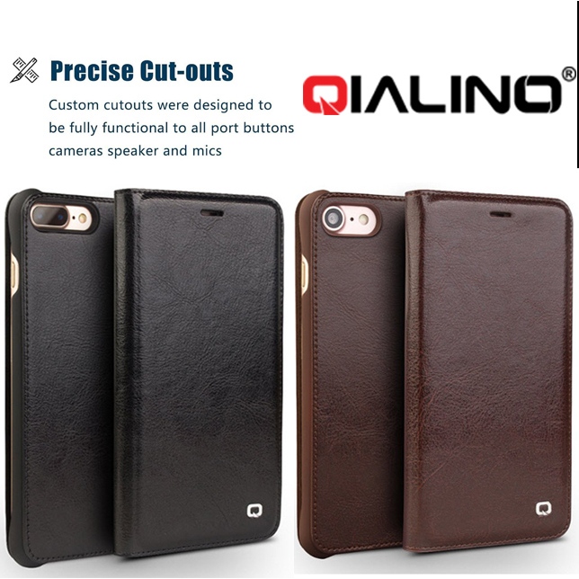 Qialino เคสหนังวัวแท้ iPhone 7 / 8 / 7 Plus/ 8 Plus / 6 Plus / 6s / 6