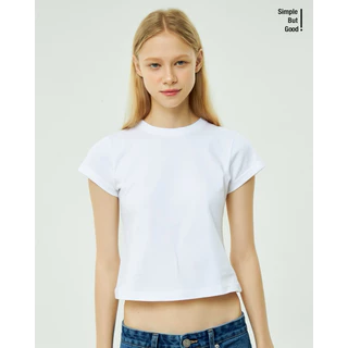 Baby tee รุ่นbasic เสื้อยืดเปล่า ทรงเบบี้ทีคอกลม โทนสีขาวดำ ผ้าcotton100% ทรงพอดีตัว