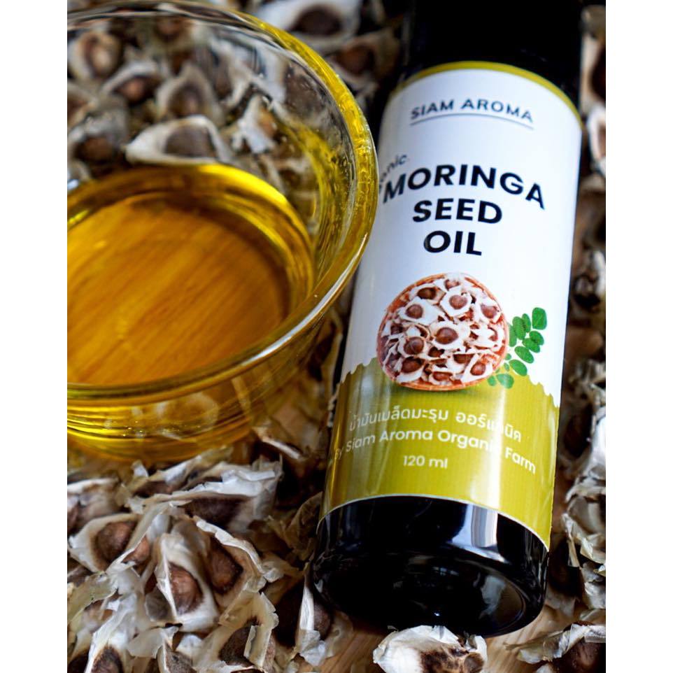 น้ำมันมะรุมออร์แกนิค 120ml Organic moringa oil By Siamaroma Organic Farm