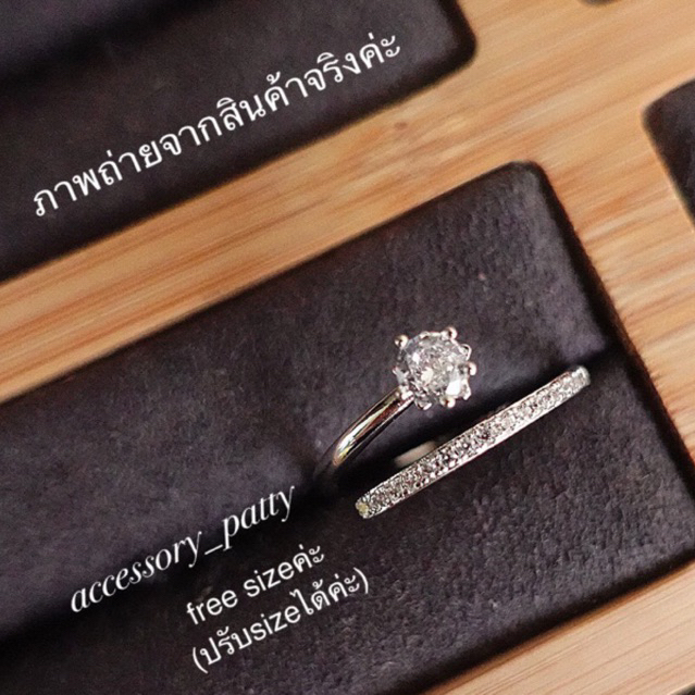 💍แหวนเพชร รุ่นR03 luxury ring เส้นขนานระหว่างเพชรเส้นและกระรัตไซต์พอดีสวยงามค่ะ✨