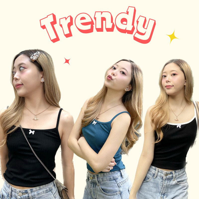 สายเดี่ยวสุดคิ้วท์ มีโบว์น่ารัก (trendy.glory)