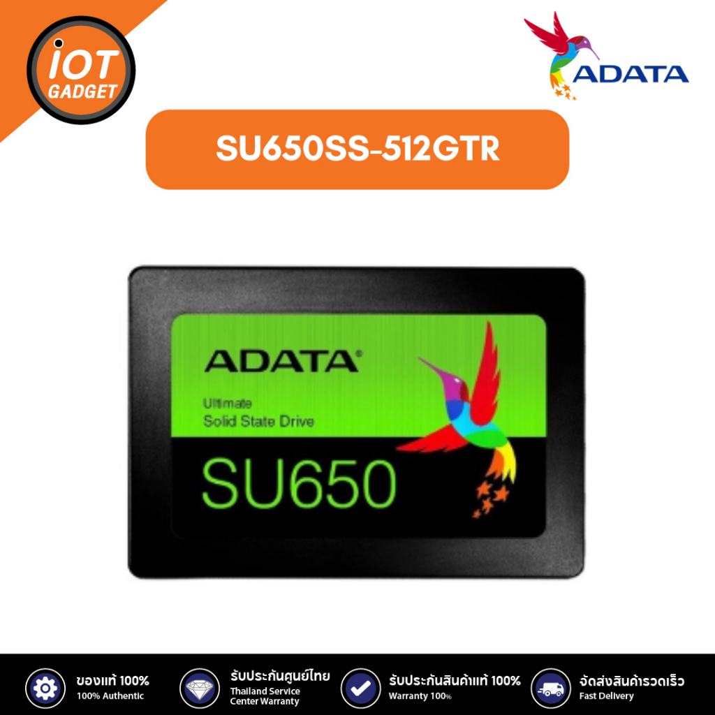 Adata SU650SS-512GTR SU650 SATA III 2.5-inch 512GB SSD // Read/Write 520/450 MB/s
