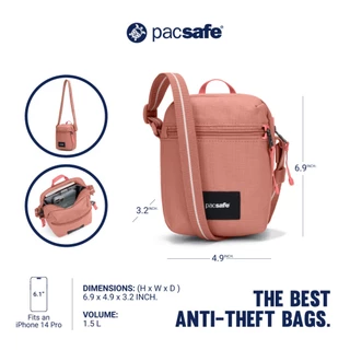 Pacsafe GO Anti-Theft Micro Crossbody กระเป๋ากันขโมย กระเป๋าสะพายข้าง สำหรับเดินทางและใช้งานทุกวัน