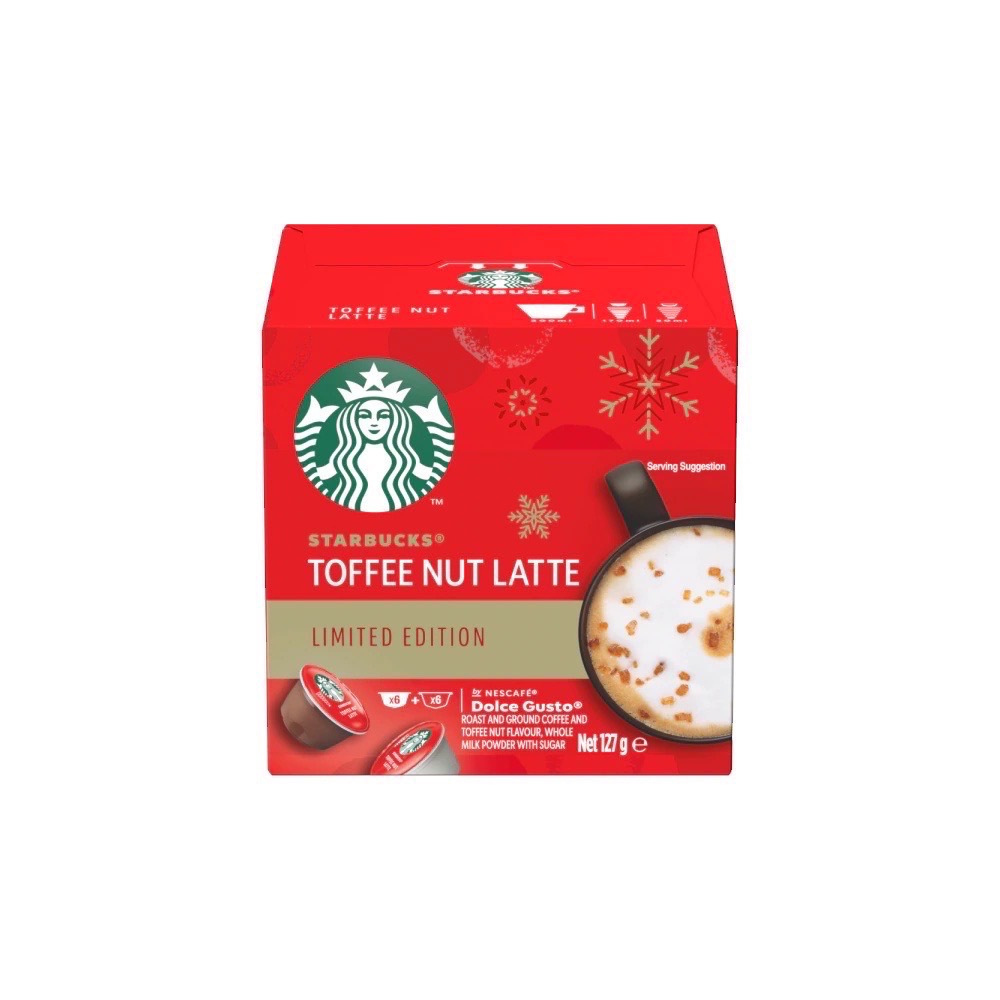 กาแฟแคปซูล แคปซูลกาแฟ STARBUCKS TOFFEE NUT LATTE BY NESCAFE DOLCE GUSTO Coffee Capsule EXP 07/24 กาแ