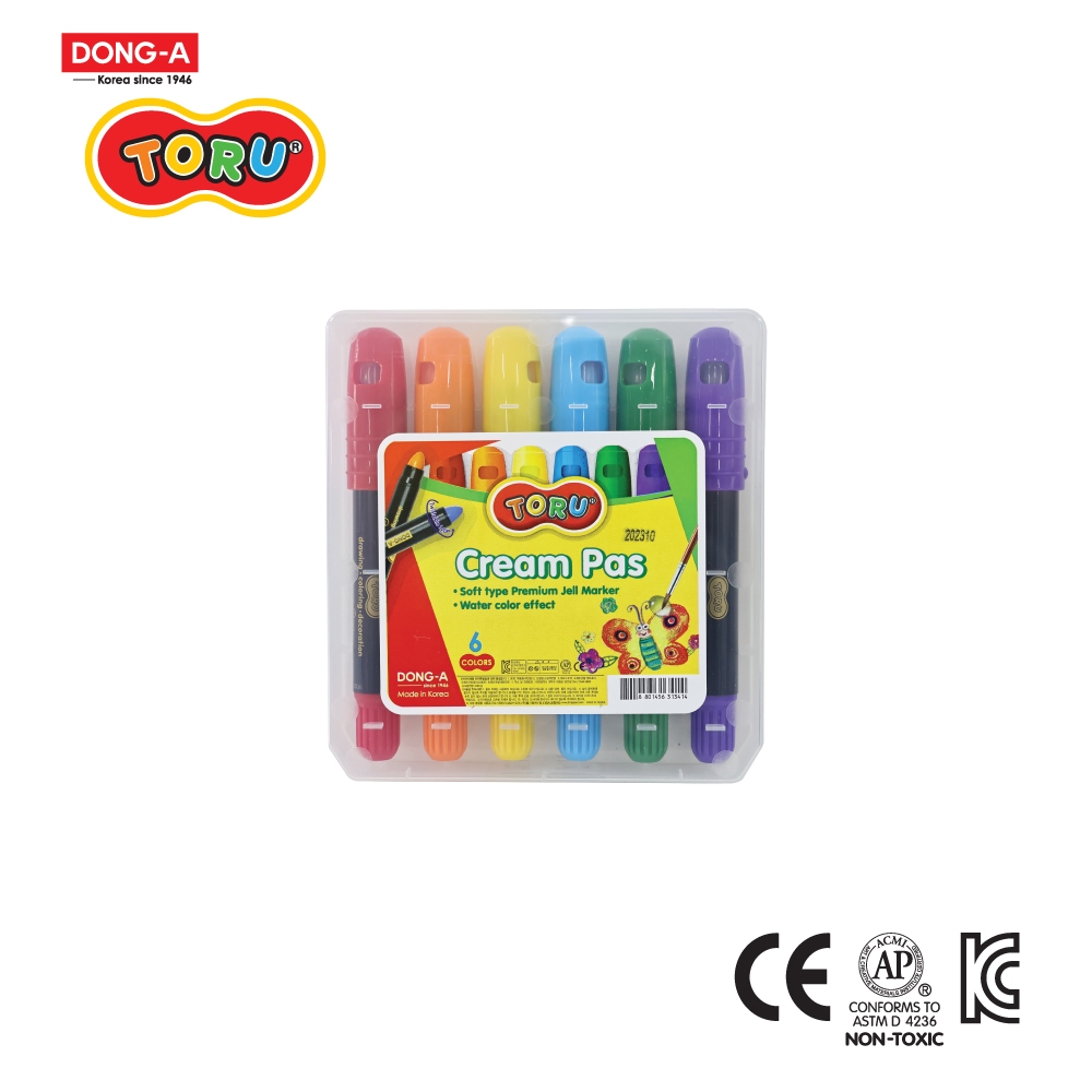 TORU(โทรุ) ปากกาครีมพาส ระบายน้ำ สีสำหรับเด็ก ปลอดสารพิษ ไม่เป็นอันตรายกับเด็ก รหัส TR-CREAMPAS — صورة 2