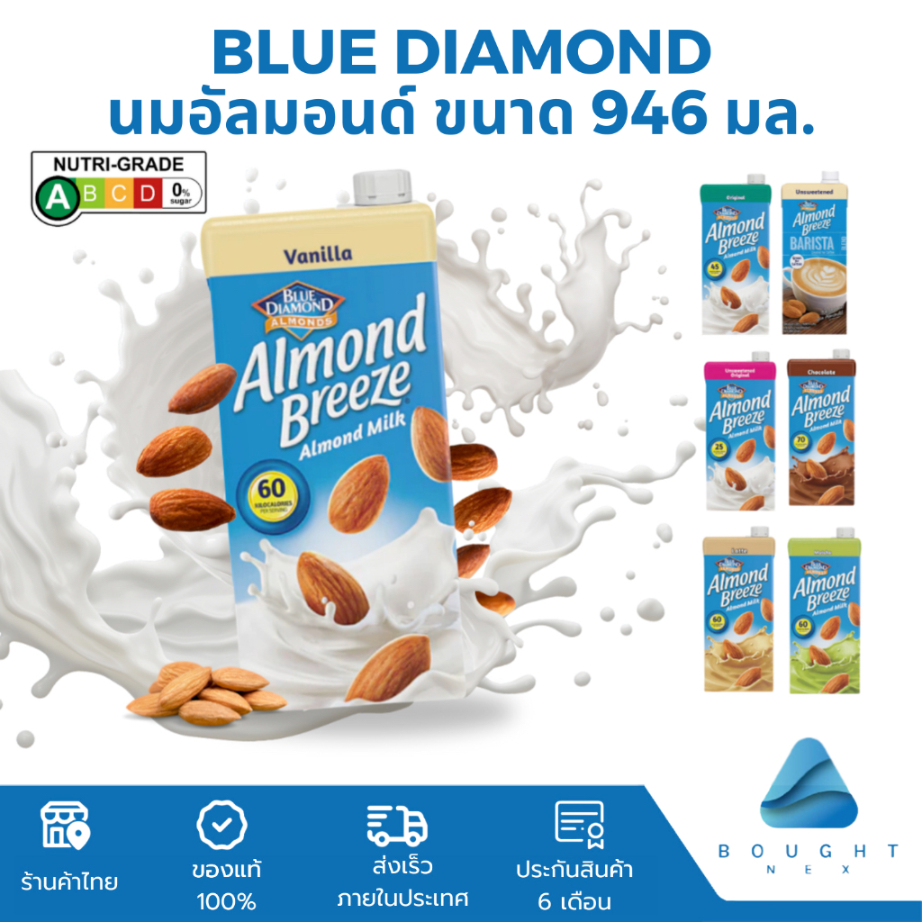 Blue Diamond บลูไดมอนด์ อัลมอนด์ บรีซ มิลค์ 946ml. อุดมด้วยสารอาหาร