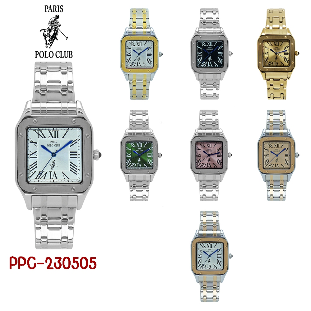 Paris Polo Club นาฬิกาข้อมือผู้หญิง สายสแตนเลส รุ่น PPC-230505