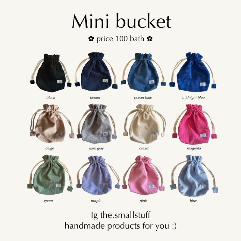 mini bucket color basic by the.smallstuff