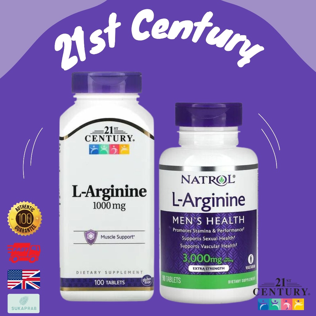 พร้อมส่ง 21st Century L-Arginine 1,000 mg 100 Tablets l arginine แอลอาร์จินีน larginine แอลอาจินีน