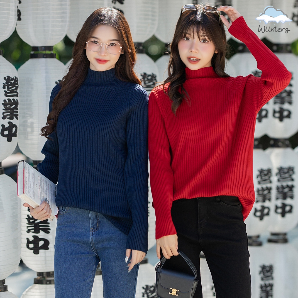 [ Pearl Sweater ] 8 สี I เสื้อไหมพรมคอปีน เสื้อคอปีน สเวตเตอร์ ผ้าร่อง ผ้าหนา นุ่ม กันหนาวได้ดี