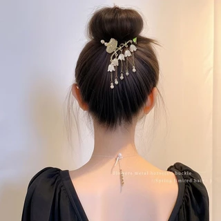 [พร้อมส่งจากไทย] กิ๊บติดผมแฟชั่น สไตล์เรียบง่าย กิ๊บติดผมดอกไม้มุก เทรนด์สไตล์เกาหลี มีหลายสีให้เลือก
