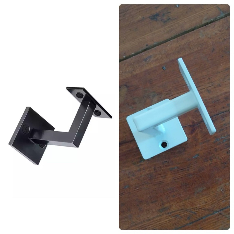 BT-01 ขายึดราวบันได เหล็กหนา อบ สีดำ, สีขาว 5.5*7.0 ซม.