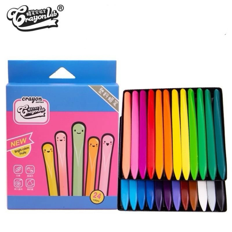 *พร้อมส่ง* สีเทียนปลอดสารพิษ Crayon Lab 24 สี