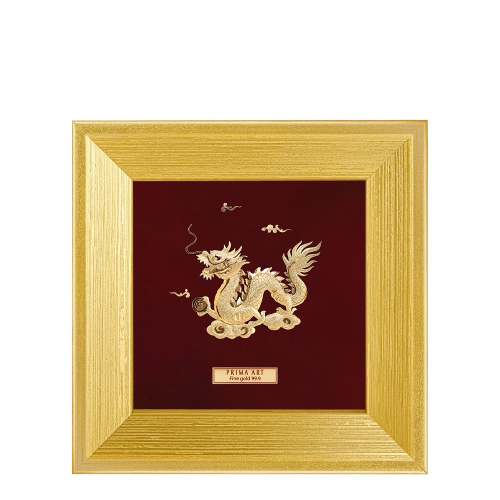 PRIMA ภาพหัตถศิลป์ทองคำมังกรท่องนภา รหัสสินค้า 704S0552-01
